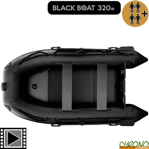 Bateau Gonflable Carp Spirit Black Boat 320W Plancher Alu