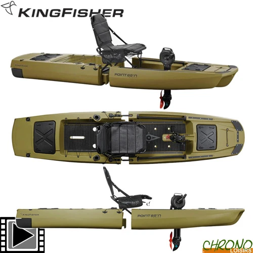 Kayak Point 65°N KingFisher Solo Modulable Vert Armée 1 Place