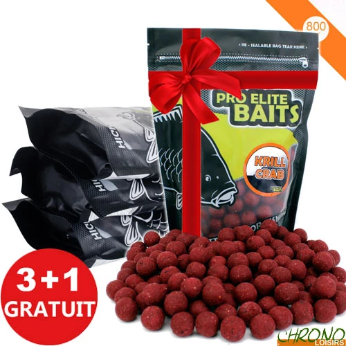 Bouillettes Pro Elite Baits Krill & Crab 20mm 800g (x3)