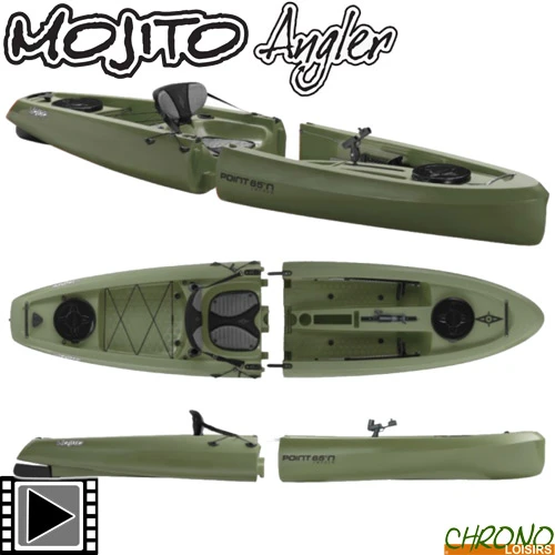 Kayak Point 65°N Mojito Angler Solo Sit-On-Top Modulable Vert 1 Place