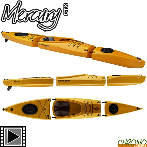 Kayak Point 65°N Mercury Solo Sit-On-Top Modulable Jaune 1 Place
